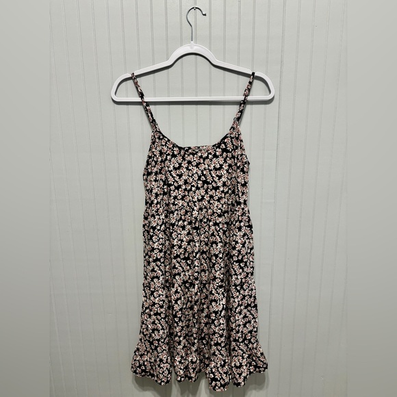 Xhilaration Floral Sundress Black Pink Rayon Size S - Picture 2 of 16